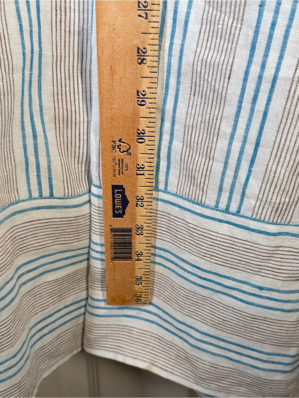 J. Jill Linen Sz L Blue and Beige Striped Midi Dress - Picture 7 of 8